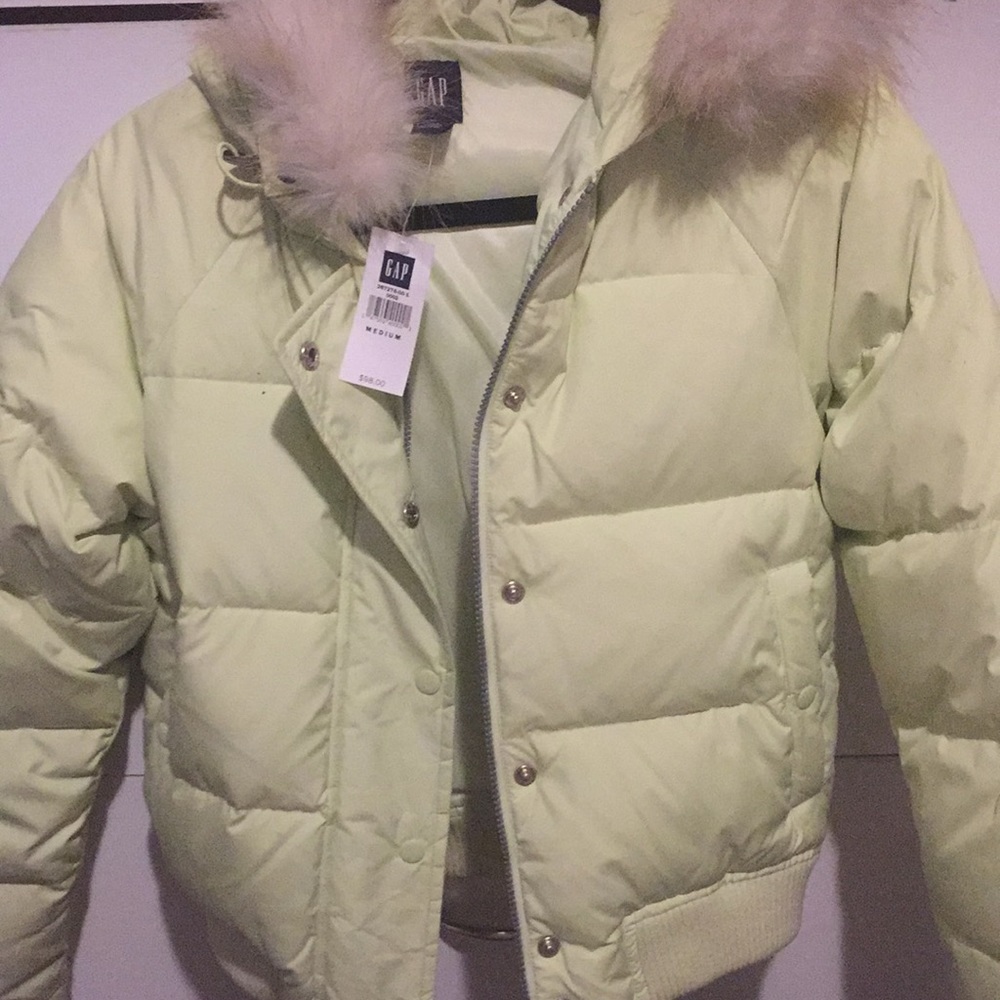 Lime green gap bomber jacket new size medium